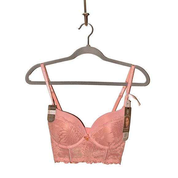DAISY FUENTES NEW $30 Longline Lace Underwire Bra in Rosette 34B - Picture 1 of 3